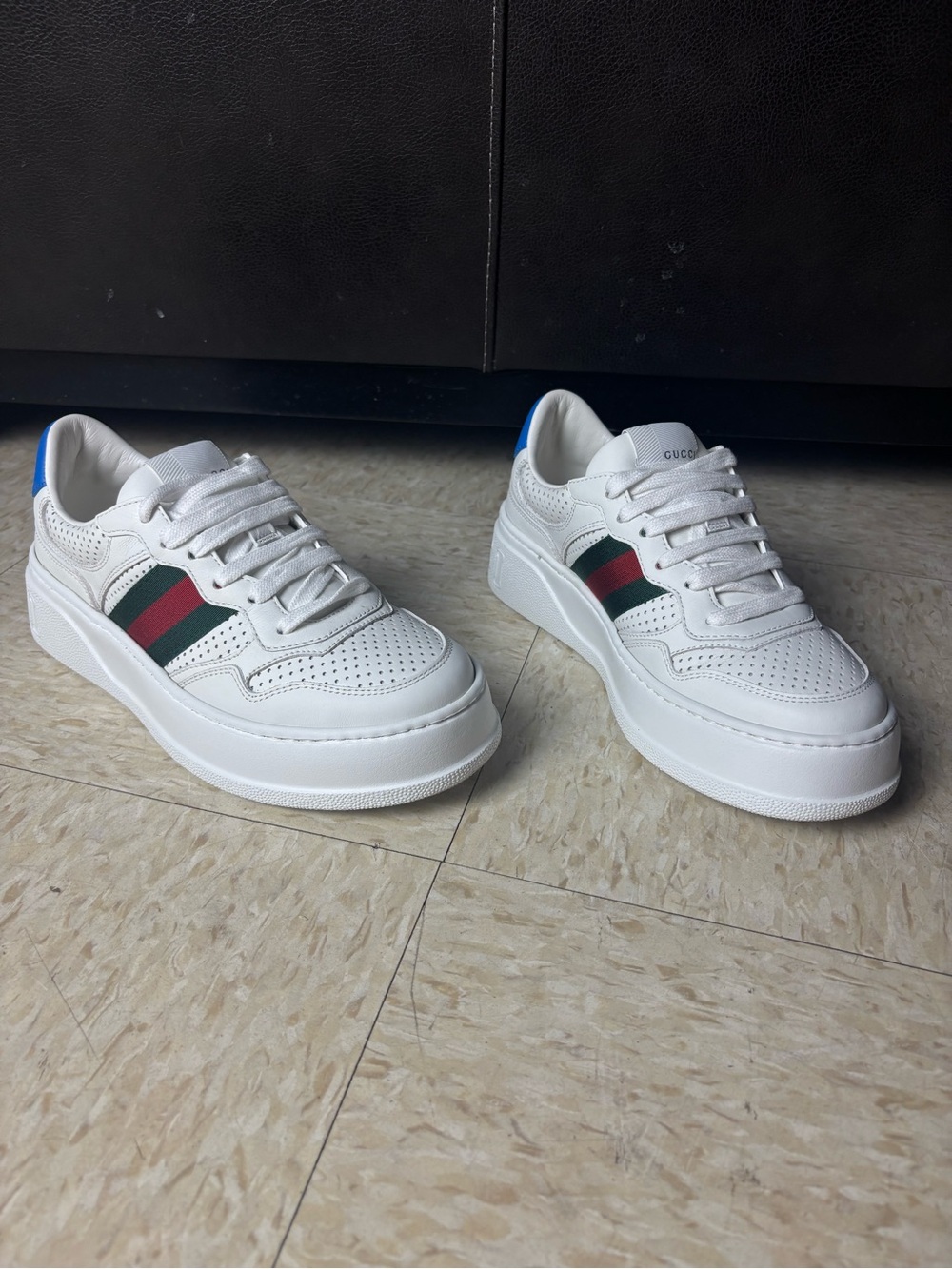 Gucci white leather chunky sneakers